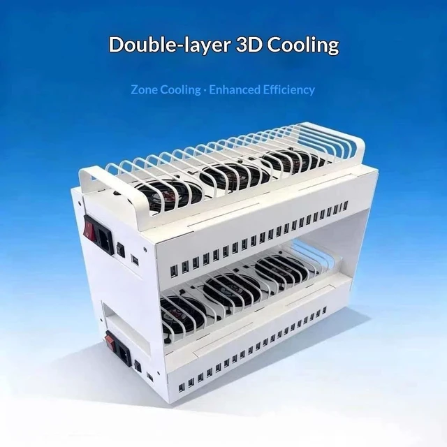 Alt view image 4 of 6 - 20 USB Ports Box Phone Farm USB Hub Android Control Box Charger Phone Click Bot