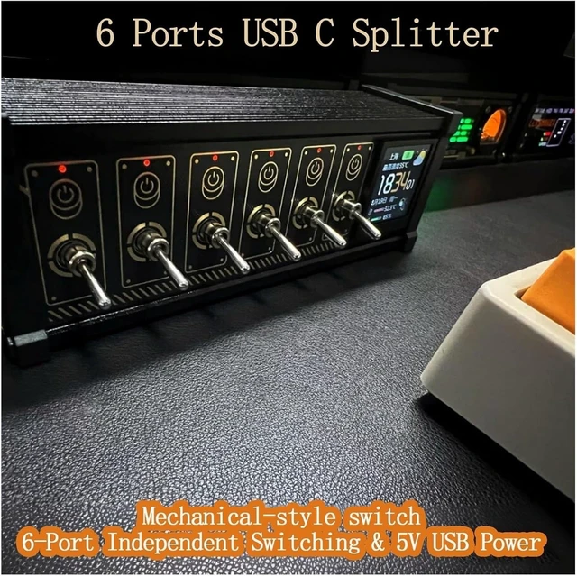 Alt view image 2 of 7 - 6 Ports USB C Splitter, 6 Port USB Docking Station