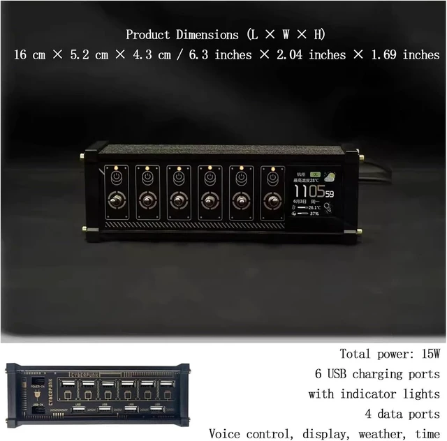 Alt view image 5 of 7 - 6 Ports USB C Splitter, 6 Port USB Docking Station