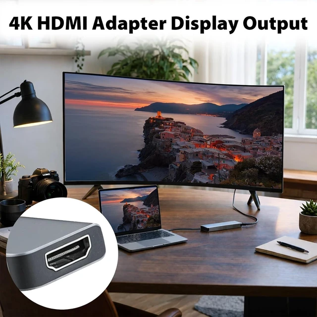 Alt view image 4 of 7 - Cyberguys 7-in-1 USB C Hub Adapter with 4K@60Hz HDMI,100W Power Delivery