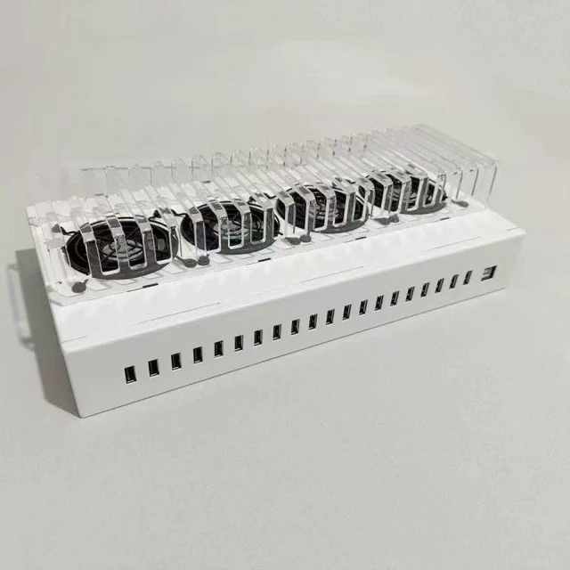 Alt view image 3 of 5 - Phone Farm Box Server 20 Motherboard System Farming Machines Hub USB Setup Click Phones Farming HUB USB2.0 Multi-Port Charger (White)
