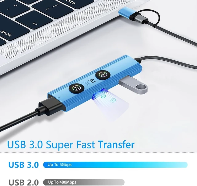 Alt view image 5 of 7 - Ai USB C HUB with GPT & DeepSeek, Voice Control & AI Tools