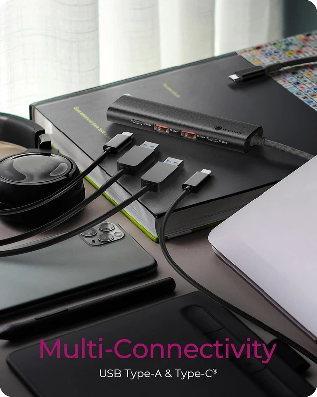 Alt view image 2 of 5 - ICY BOX IB-HUB1437-CPD Desktop hub 4X USB 3.0 Type-A