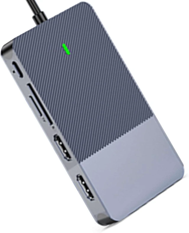 Alt view image 2 of 7 - GOWENIC USB Docking Station, 11 in 1 USB C Hub Triple Display Dock with 2, VGA, LAN, 3.0, TF Card Slot, Type C, 3.5mm Headphone Splitter, Aluminum Laptop Hub