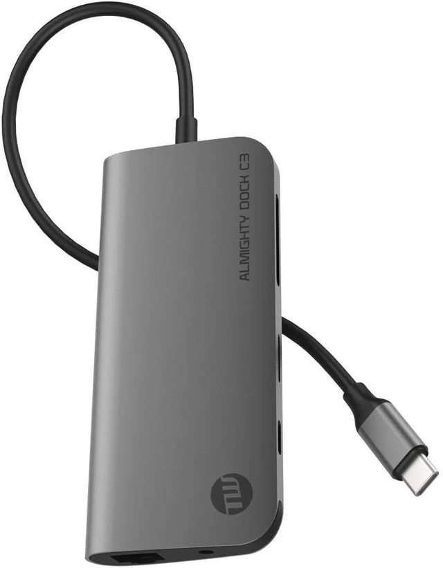 Main image of Almighty Dock C3 Multi USB-C Hub Ethernet HDMI 4K PD Support Space Gray TUN-OT-000057