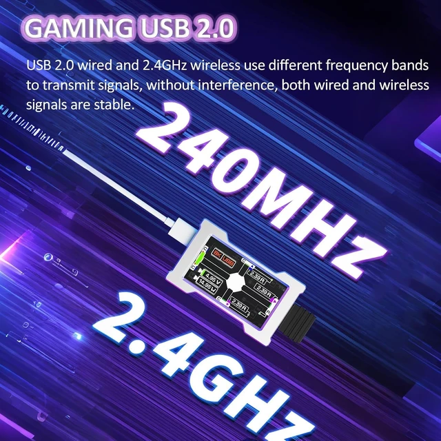 Alt view image 5 of 7 - Desktop USB 2.0 Switch, Gold-Plated Hub Docking Station, Custom Screen Layout Storing Up to 77 Images, Mtt Mode, 8000hz, Independent Power, E-Sports Table Setup White