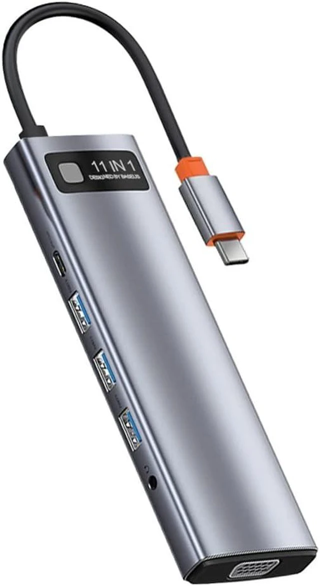 Main image of Type C HUB to -Compatible RJ45 SD Reader PD 100W Charger 3.0 Dock Splitter(Black)