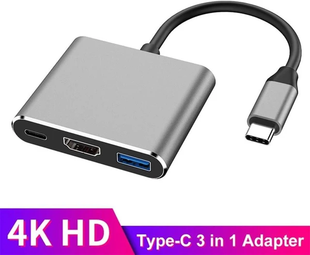 Alt view image 2 of 6 - Type-c HUB C to -Compatible Splitter USB-C 3 in 1 4K .0 PD(White-Fruit peach5)