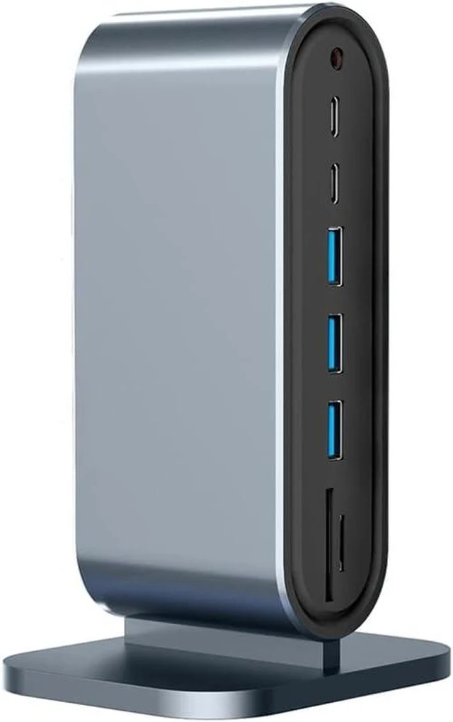 Main image of 14 in 1 Type C Hub Type-C to 2 4K VGA Adapter RJ45 SD TF PD USB-C 3.0 .5mm Audio/Mic