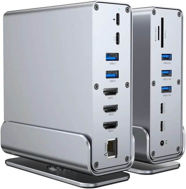 Alt view image 2 of 7 - USB C Docking Station 15 in 1 4K@60Hz Display USB Hub Port