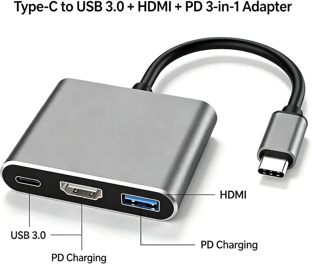 Alt view image 2 of 6 - Portable USB C Docking Station, Compatible w/Switch 2, 4K 60-120Hz HDR PD