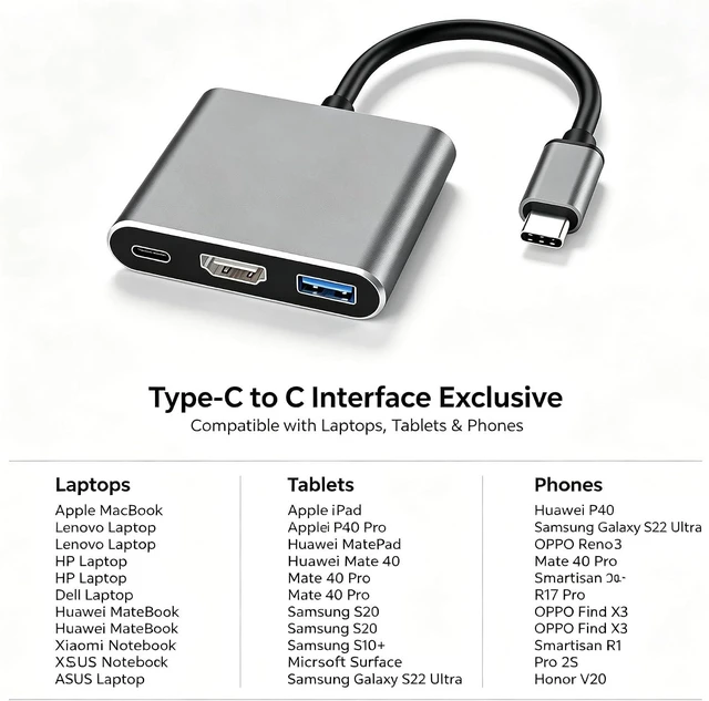 Alt view image 3 of 6 - Portable USB C Docking Station, Compatible w/Switch 2, 4K 60-120Hz HDR PD