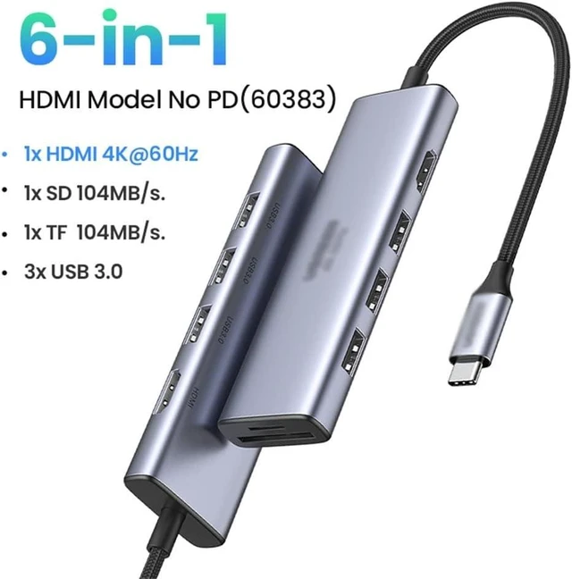 Alt view image 2 of 5 - C HUB Type to Multi 3.0 Adapter Dock for Mate 30 USB-C .1 Splitter Port(Black)