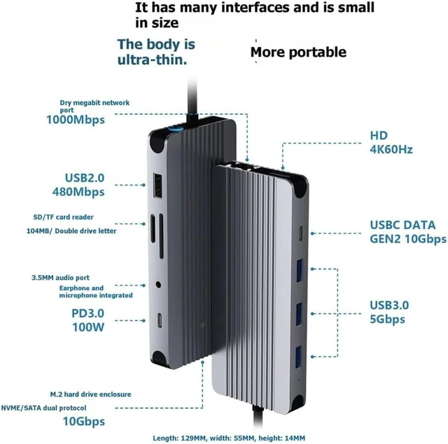 Alt view image 4 of 7 - USB 10Gbps NVMe Aluminum