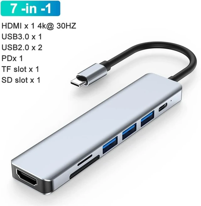 Alt view image 2 of 5 - C Hub Type C Adapter to Multi Usbc 3.0 Splitter OTG RJ45 Hub 3 0 Card Reader(Black)