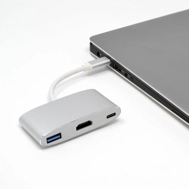 Alt view image 2 of 5 - USB Type C Hub Adapter to Hdmi 4k/USB 3.0/USB C, 3.1 with Fast Charging Port