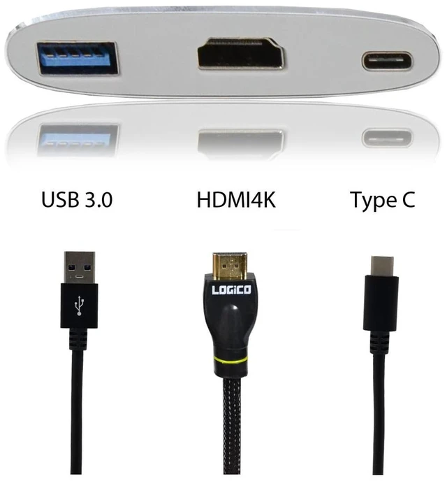 Alt view image 5 of 5 - USB Type C Hub Adapter to Hdmi 4k/USB 3.0/USB C, 3.1 with Fast Charging Port
