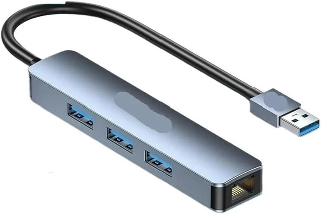 Alt view image 2 of 3 - USB Ethernet Adapter 1000Mbps USB3.0 HUB RJ45 LAN