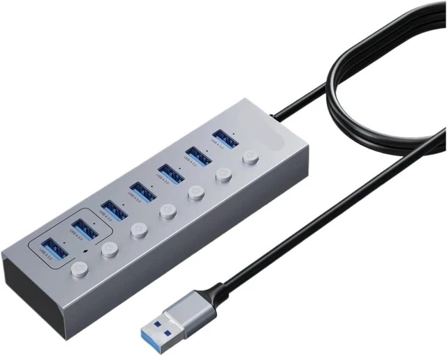 Alt view image 2 of 3 - USB 3.0 HUB 5Gbps Dock Station 7-Port