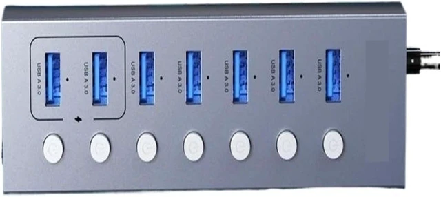 Alt view image 3 of 3 - USB 3.0 HUB 5Gbps Dock Station 7-Port