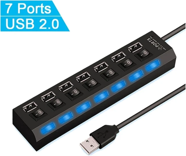 Alt view image 3 of 6 - USB Switch Extension 7 Ports USB HUB Power Adapter