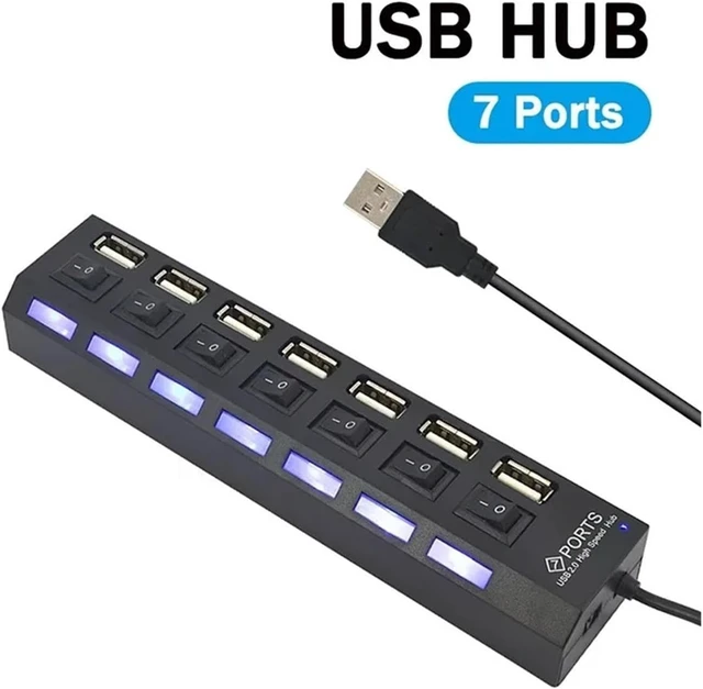 Alt view image 2 of 6 - USB Switch Extension 7 Ports USB HUB Power Adapter