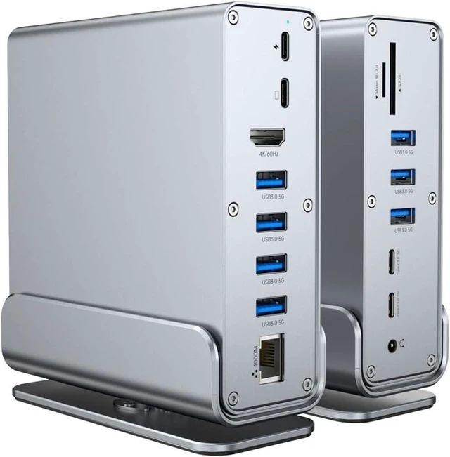Alt view image 7 of 7 - 15 in 1 Vertical USB C Hubs for Features 4K HDTV and USB3.0 Port Gigabit Fast Charging and More
