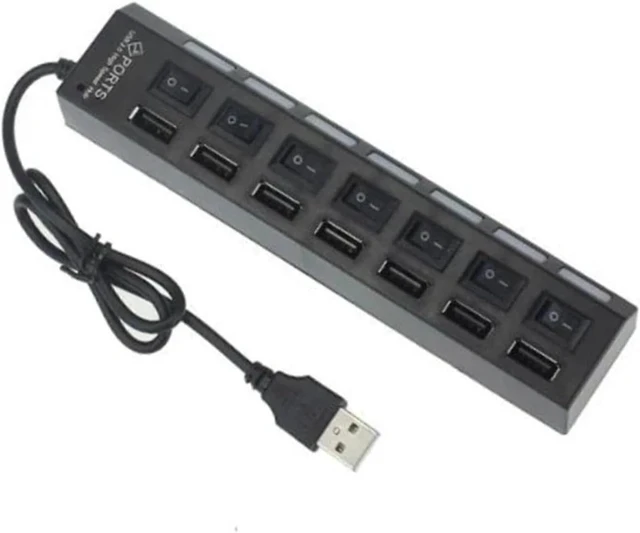 Alt view image 5 of 6 - USB Switch Extension 7 Ports USB HUB Power Adapter