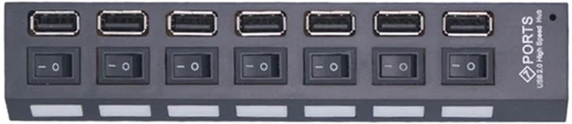 Alt view image 6 of 6 - USB Switch Extension 7 Ports USB HUB Power Adapter