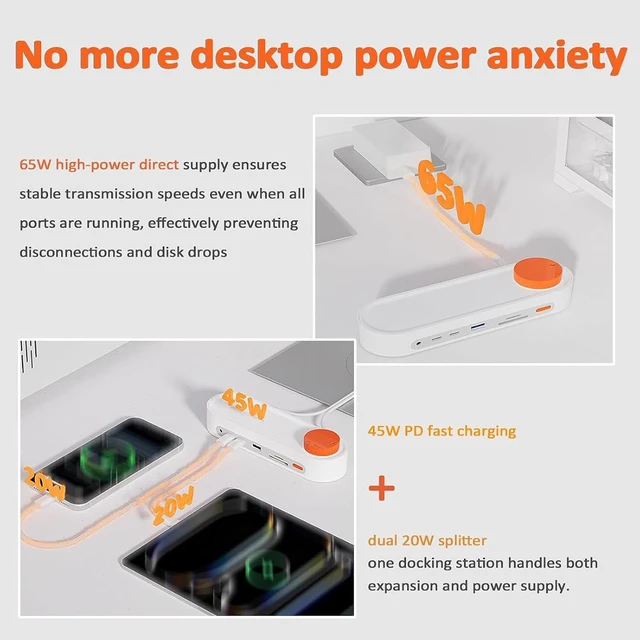 Alt view image 6 of 7 - 12-in-1 Knob Docking Station, USB C Hub Multiport Adapter, USB c hub