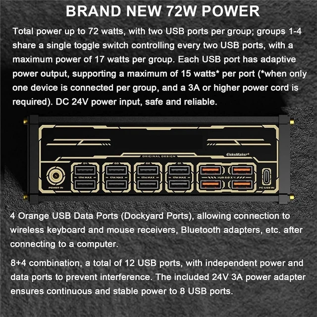Alt view image 3 of 7 - Desktop Expander, Power Management Controller, USB Power Hub