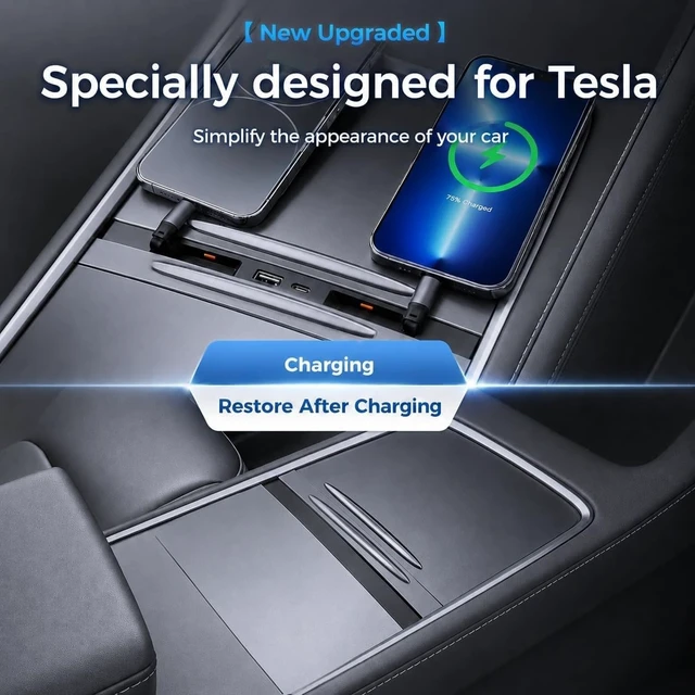 Alt view image 4 of 7 - USB Hub for Tesla Model 3 Highland 2024-2026 Model Y Juniper 2025-2026