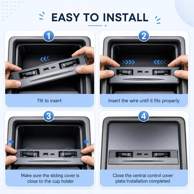 Alt view image 6 of 7 - USB Hub for Tesla Model 3 Highland 2024-2026 Model Y Juniper 2025-2026