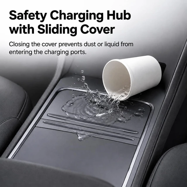 Alt view image 5 of 7 - USB Hub for Tesla Model 3 Highland 2024-2026 Model Y Juniper 2025-2026