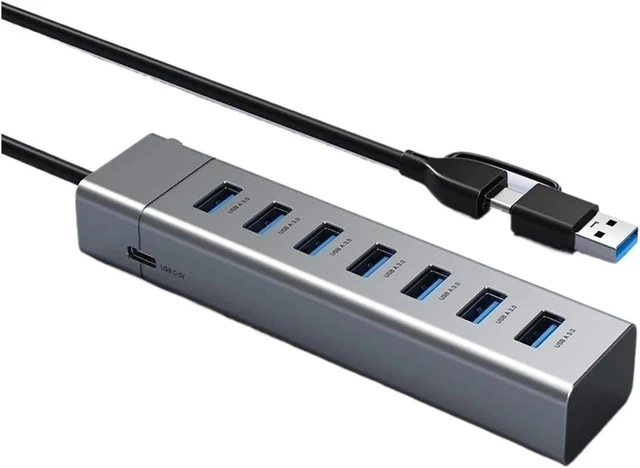 Alt view image 2 of 3 - 7 in 1 USB A Hub C HUB 3.0 5Gbps Fast Data Transfer