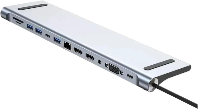 Alt view image 2 of 4 - 12-in-1 USB-C Multiport Docking Station Dual HDMI 4K 30/60Hz