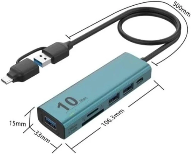 Alt view image 3 of 3 - Ty/pe C HUB USB A 3.2 10G Speed to Ports A Adapter