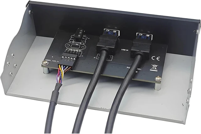 Alt view image 5 of 6 - USB 3.0 Front Panel Hub Adapter 2 Ports USB-A + 1 Type-C for 3.5" Floppy Or 5.25" Optical Drive Bay Desktop PC with 19pin & Type-E Cables(Type D for 3.5 inch)