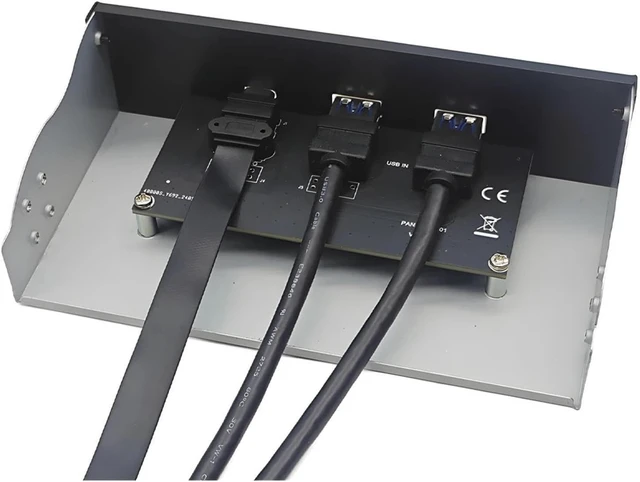 Alt view image 4 of 6 - USB 3.0 Front Panel Hub Adapter 2 Ports USB-A + 1 Type-C for 3.5" Floppy Or 5.25" Optical Drive Bay Desktop PC with 19pin & Type-E Cables(Type D for 3.5 inch)