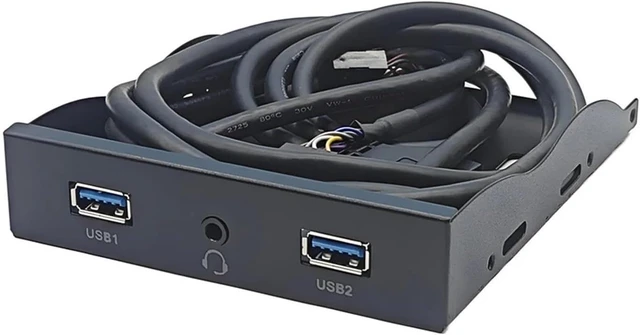 Alt view image 6 of 6 - USB 3.0 Front Panel Hub Adapter 2 Ports USB-A + 1 Type-C for 3.5" Floppy Or 5.25" Optical Drive Bay Desktop PC with 19pin & Type-E Cables(Type D for 3.5 inch)