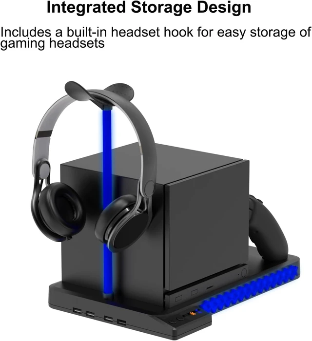 Alt view image 7 of 7 - Cooling Charging Dock for Steam Machine, DualFan RGB LED 3Port USBHub