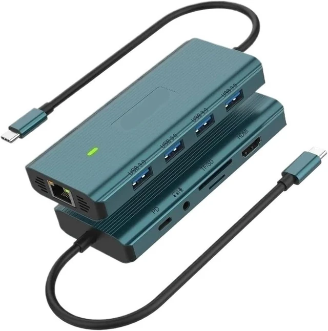 Alt view image 2 of 3 - 10-in-1 USB C Docking Station 4K HDMI USB/SD/TF3.0 RJ45 PD100W