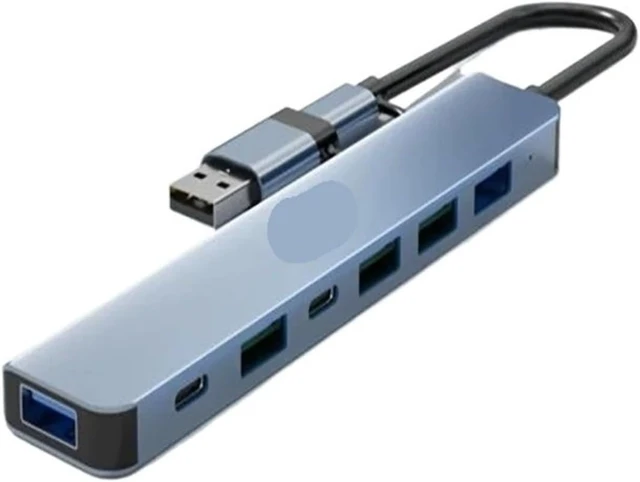 Alt view image 3 of 3 - Ty/pe-C/USB Hub to USB 3.0 Splitter, High Speed 7 Port
