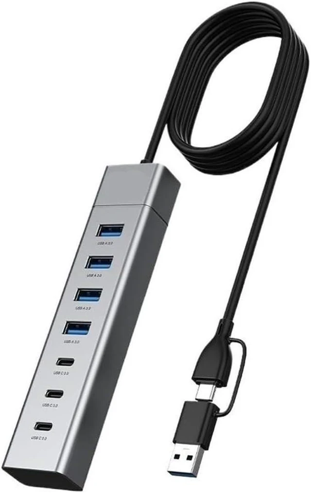Main image of 7 in 1 USB A Hub C 3.0 5Gbps Data Transfer