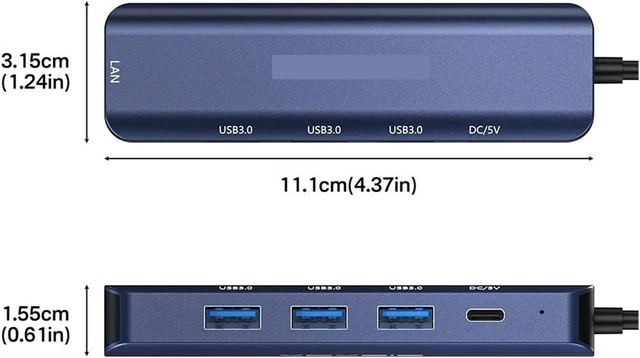 Alt view image 3 of 3 - 5-in-1 USB C Hub Type to 3.0 HUB Splitter Adapter