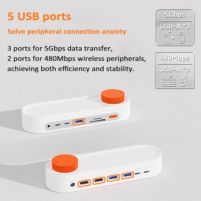 Alt view image 2 of 7 - 12-in-1 Knob Docking Station, USB C Hub Multiport Adapter, USB c hub