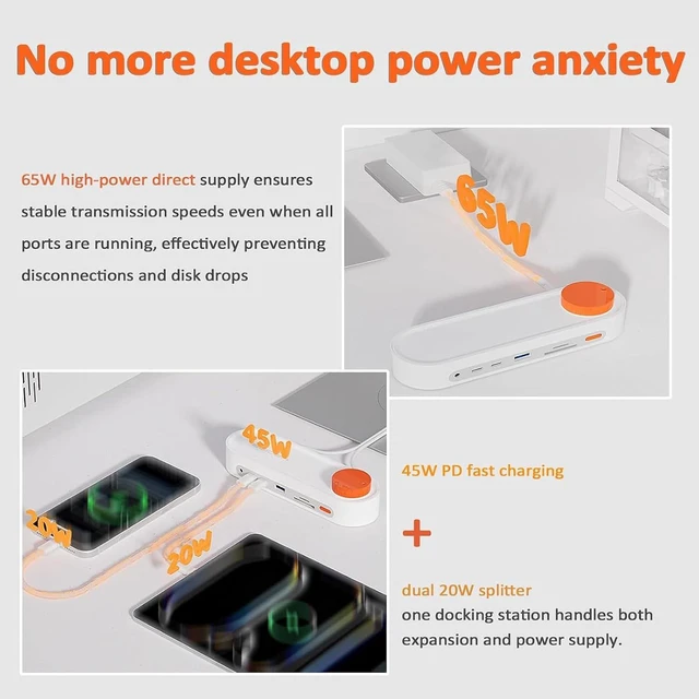 Alt view image 6 of 7 - 12-in-1 Knob Docking Station, USB C Hub Multiport Adapter, USB c hub