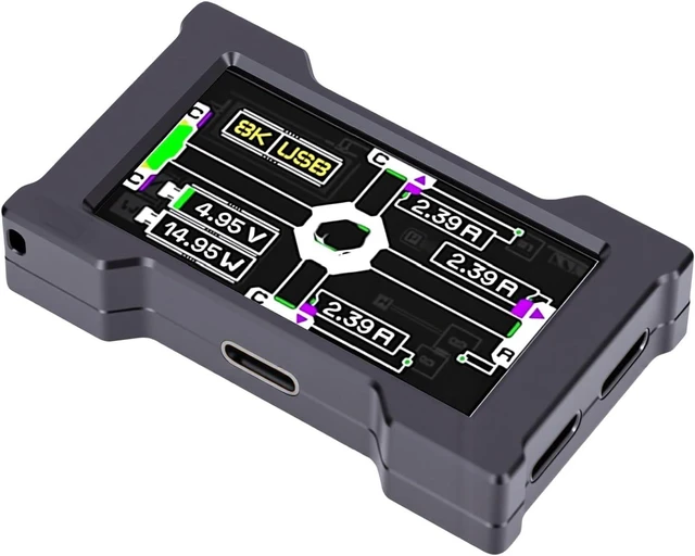 Alt view image 4 of 7 - Jiawu 8K USB C Hub Docking Station with Color Display and Power for (Black)