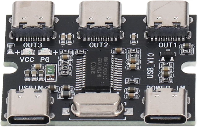 Alt view image 4 of 7 - USB 2.0 Hub Expansion Module, 1 in 3 Out Type C Interface, GL850G
