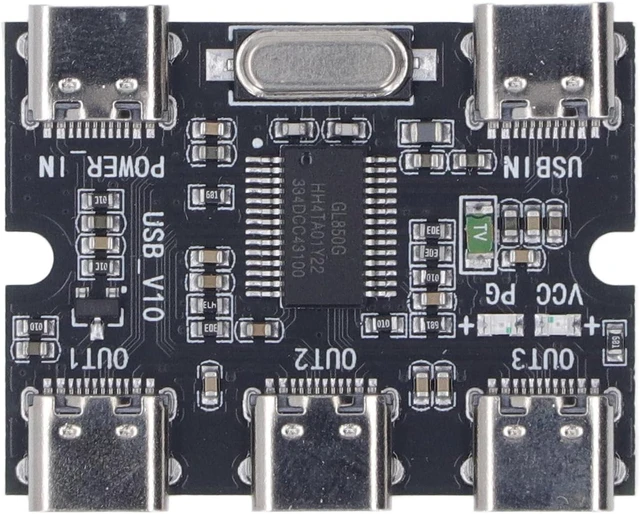 Alt view image 5 of 7 - USB 2.0 Hub Expansion Module, 1 in 3 Out Type C Interface, GL850G